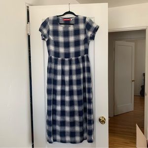 Pyne & Smith No 17 Dress Sz S in Brighton Plaid Linen EUC